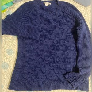 Liz Claiborne blue sweater with metallic thread
